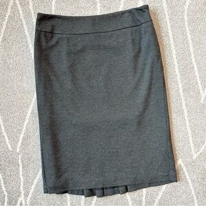 Garfield & Markw Dark Gray Flannel Herringbone Pencil Skirt w/ Pleated Flounce